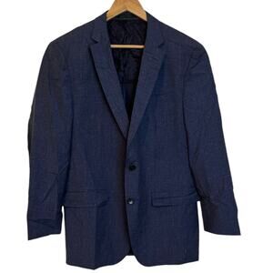 Hugo Boss Marzotto Wool Linen Silk Blue Blazer Jacket Sport Coat 40 R Slim Fit